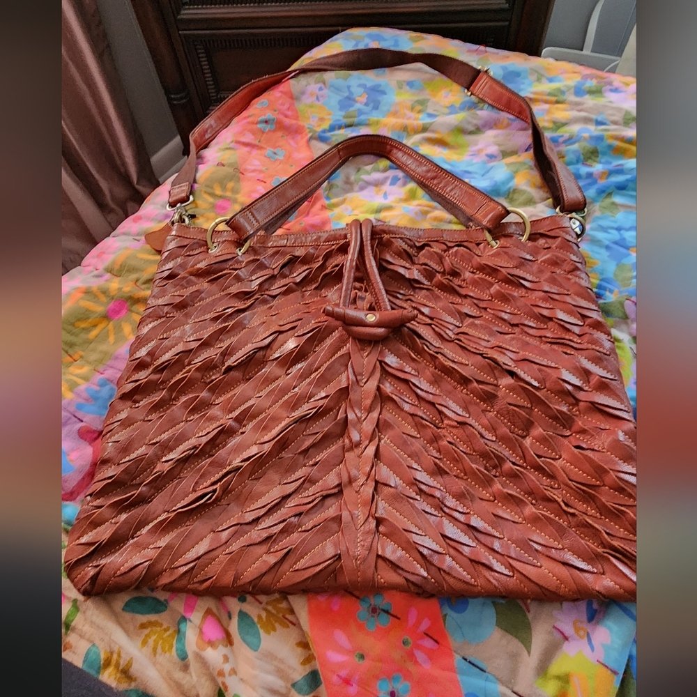 Amerileather Sana Brown Woven Handbag